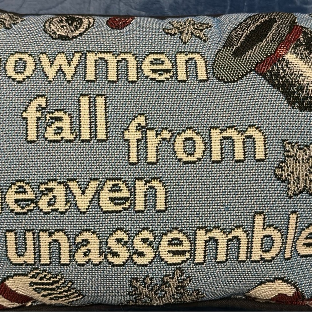 Winter Themed Blue Accent Pillow
